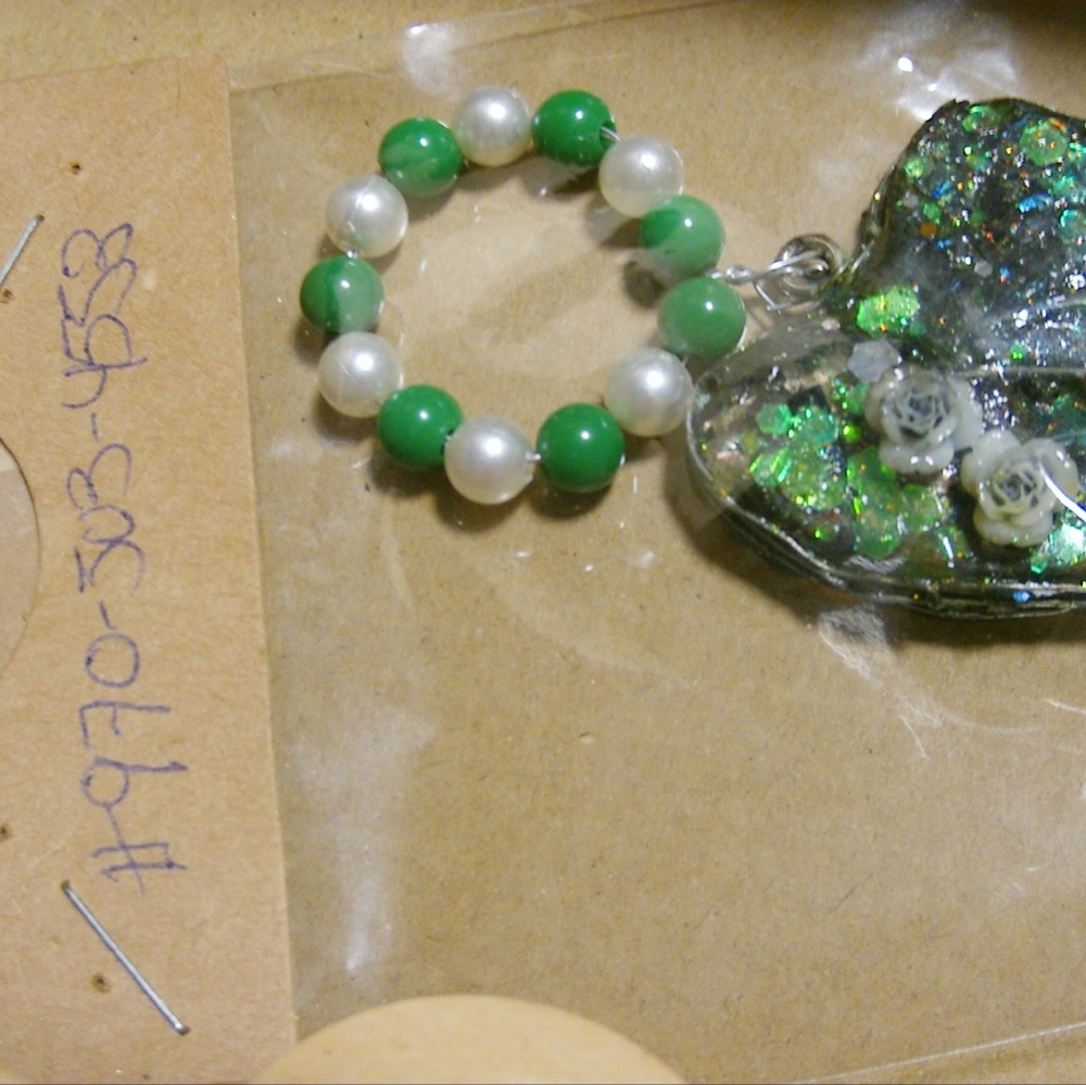 Custom green rose heart